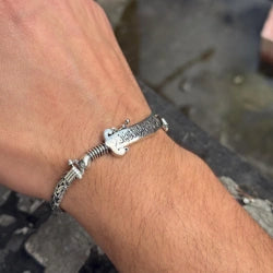 Imam Ali Zulfiqar Sword Bracelet – Premium Islamic Stainless Steel Bracelet for Men | La Fata Illa Ali