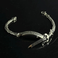 Imam Ali Zulfiqar Sword Bracelet – Premium Islamic Stainless Steel Bracelet for Men | La Fata Illa Ali