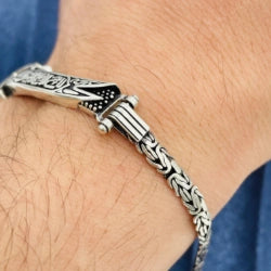 Imam Ali Zulfiqar Sword Bracelet – Premium Islamic Stainless Steel Bracelet for Men | La Fata Illa Ali